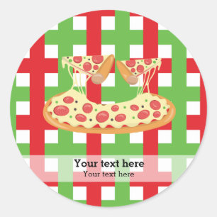 Pizza restaurant classic round sticker