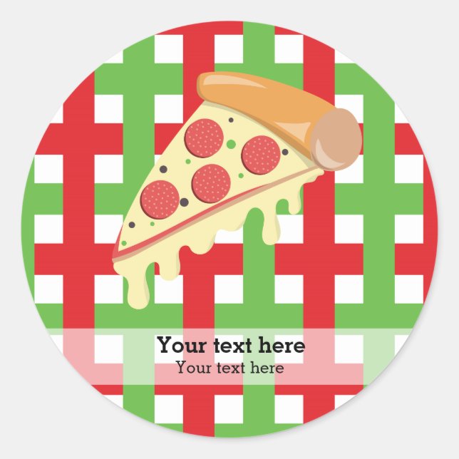 Pizza restaurant classic round sticker (Front)
