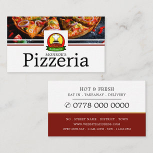 Pizza Restaurant, Pizzeria Advertising Business Card