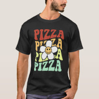 pizza retro sunflower smile face colourful vintage