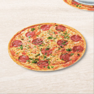 Pizza Round Paper Coaster