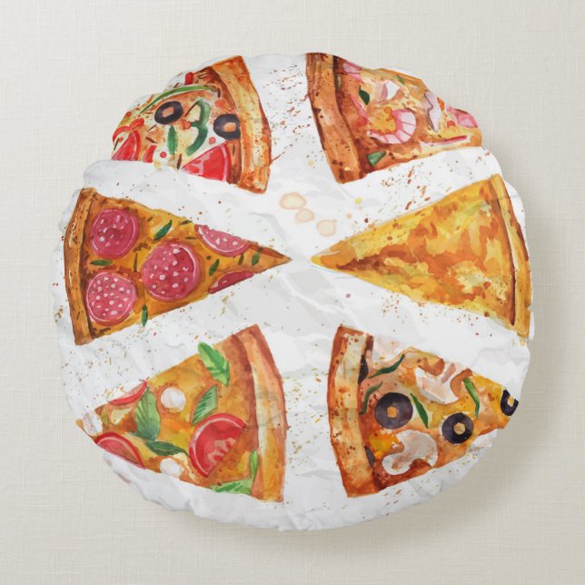 Pizza Round Pillow (Front)