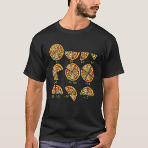 Pizza Salami Cheese Quick Math Fractions Funny Mat T-Shirt