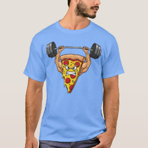 Pizza salami fitness dumbbell weights strength tra T-Shirt