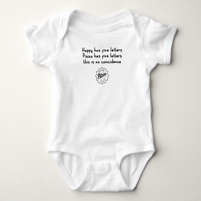 Pizza Sayings Lover Foodie Baby Bodysuit (Front)
