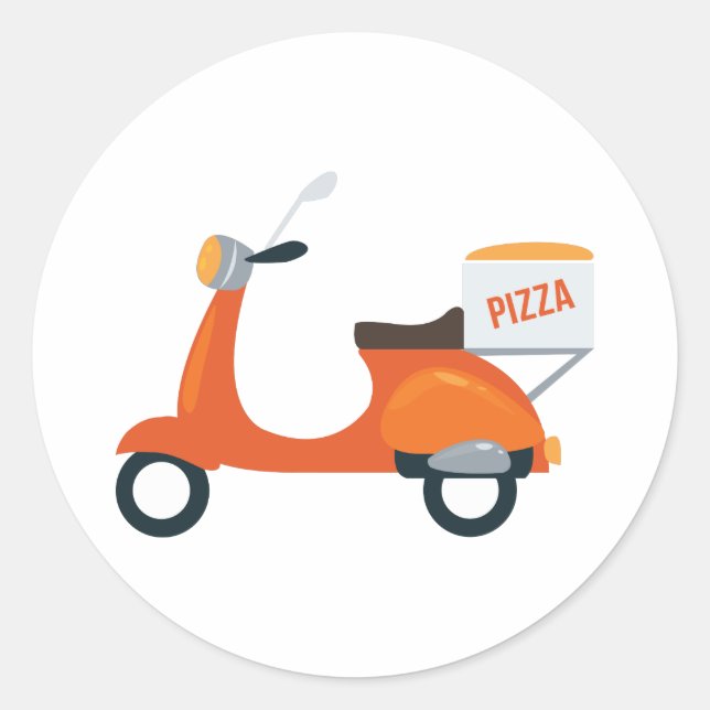 Pizza Scooter Classic Round Sticker (Front)