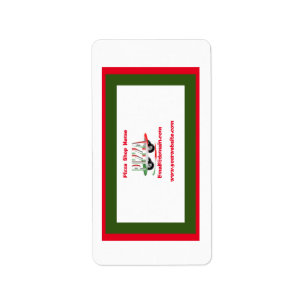 Pizza service,red green ,personalised label