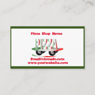 Pizza service,red green ,personalized business card
