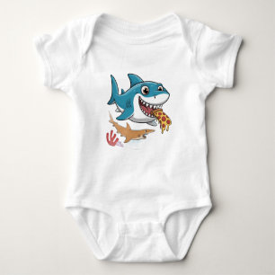 Pizza shark baby bodysuit