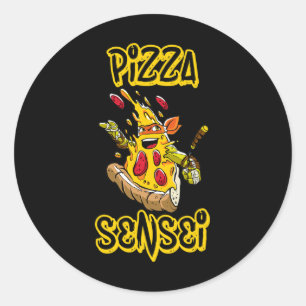 Pizza Shirt Pizza Sensei Funny Karate Pizza Lovers Classic Round Sticker