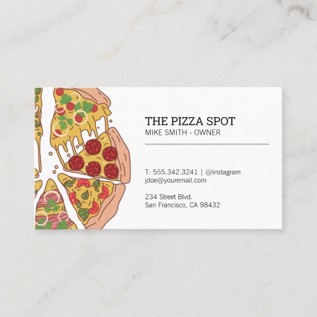 Pizza Shop Business Card (Front)