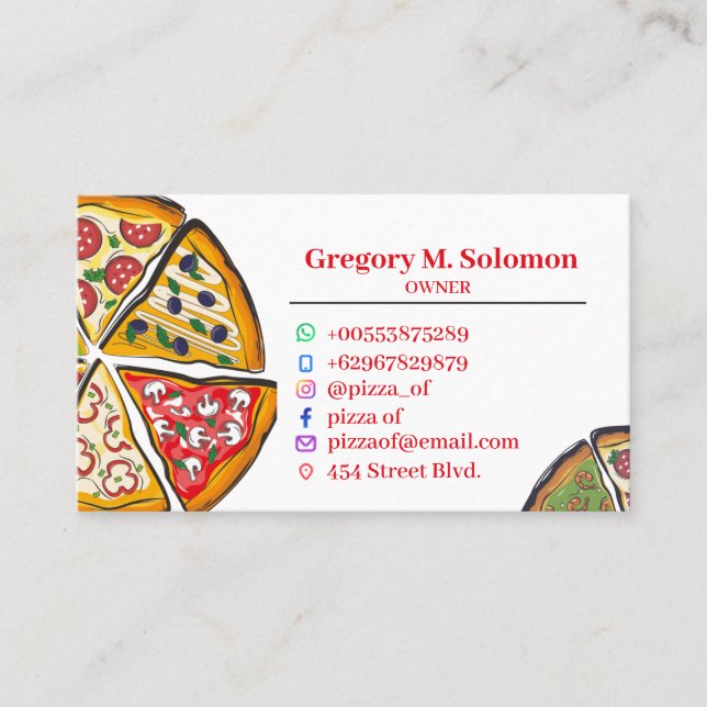 Pizza Shop Business Card (Front)