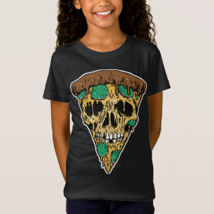 Pizza Skull Halloween Scary Pepperoni Bussin Fast T-Shirt