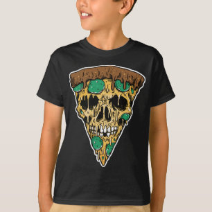 Pizza Skull Halloween Scary Pepperoni Bussin Fast T-Shirt