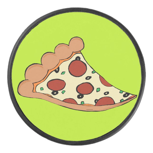 Pizza slice design hockey puck (Front)