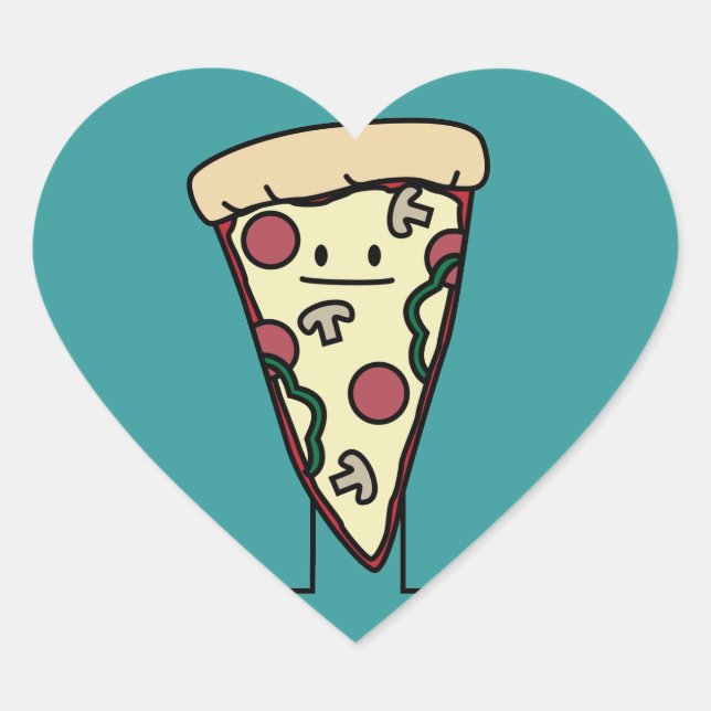 Pizza Slice Heart Sticker (Front)