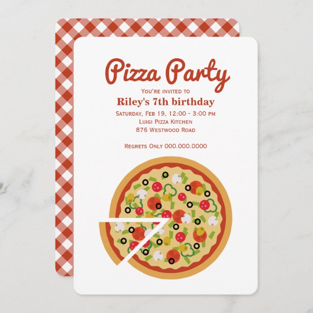 Pizza Slice Invitation (Front/Back)