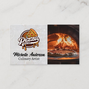 Pizza Slice Logo Brick Oven Business Card