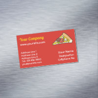 Pizza slice magnetic business card
