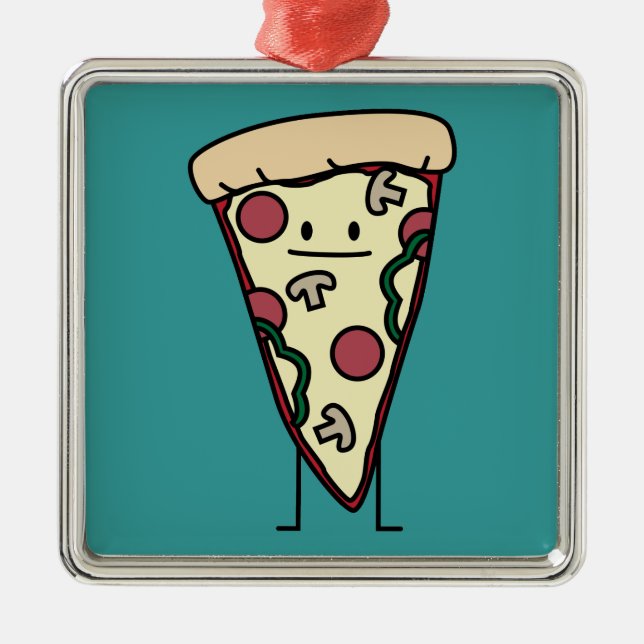 Pizza Slice Metal Tree Decoration (Front)