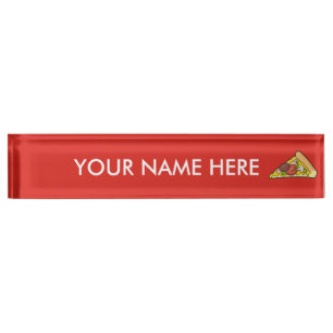 Pizza slice nameplate