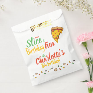 Pizza, Slice of Birthday fun, kawaii Favour Bags