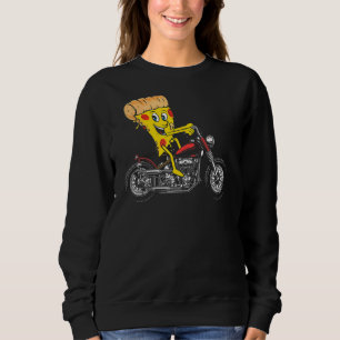 Pizza Slice On A Motorbike Chopper Motorcycle Bike Sweatshirt