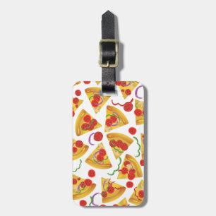 Pizza Slice Pattern Luggage Tag