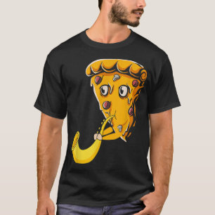 Pizza Slice playing Saxophone, Music Saxophonist M T-Shirt