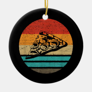 Pizza Slice Retro Style Vintage Ceramic Tree Decoration