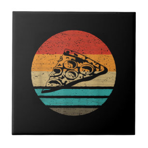 Pizza Slice Retro Style Vintage Tile