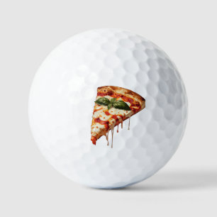 Pizza Slice with Gooey Melted Cheese Pull Margheri Golf Balls