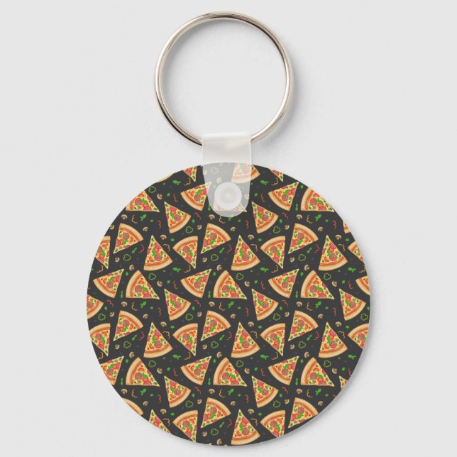 Pizza slices background key ring (Front)