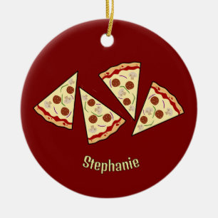Pizza Slices Design  Ceramic Tree Decoration