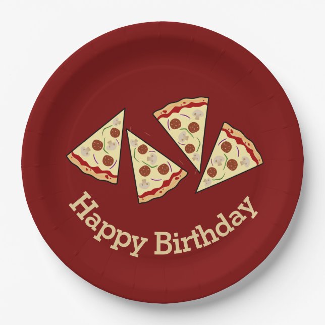 Pizza Slices Design Paper Party Plate (Front)