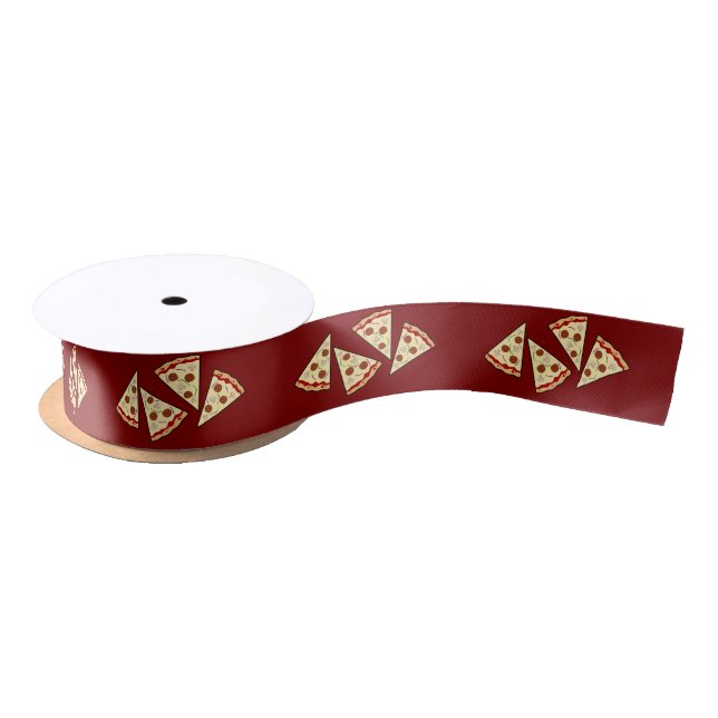 Pizza Slices Design  Satin Ribbon (Spool)