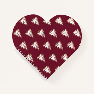 Pizza Slices Heart Notebook (Tomato Red)