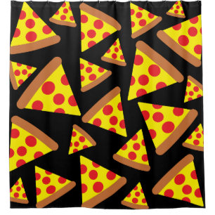 Pizza slices pattern design shower curtain