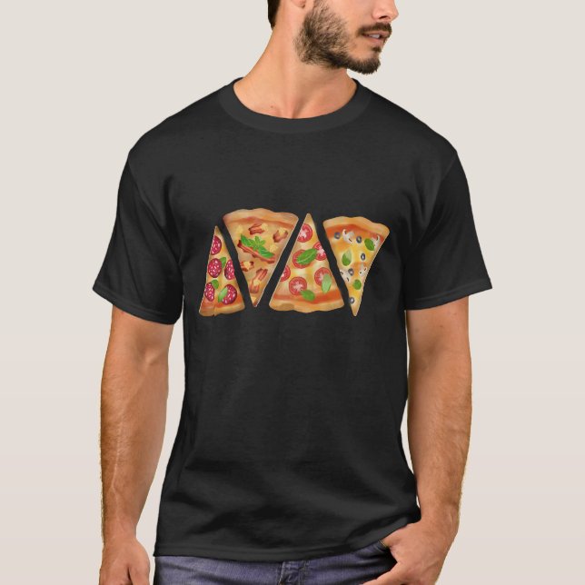 Pizza Slices Pattern T-Shirt (Front)