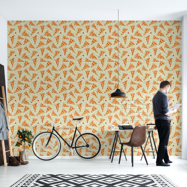Pizza Slices Pattern Wallpaper (Living Room)
