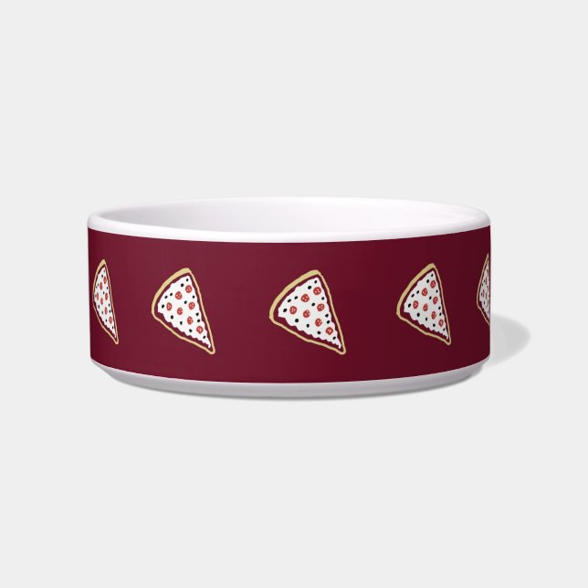 Pizza Slices Pet Bowl (Tomato Red) (Front)