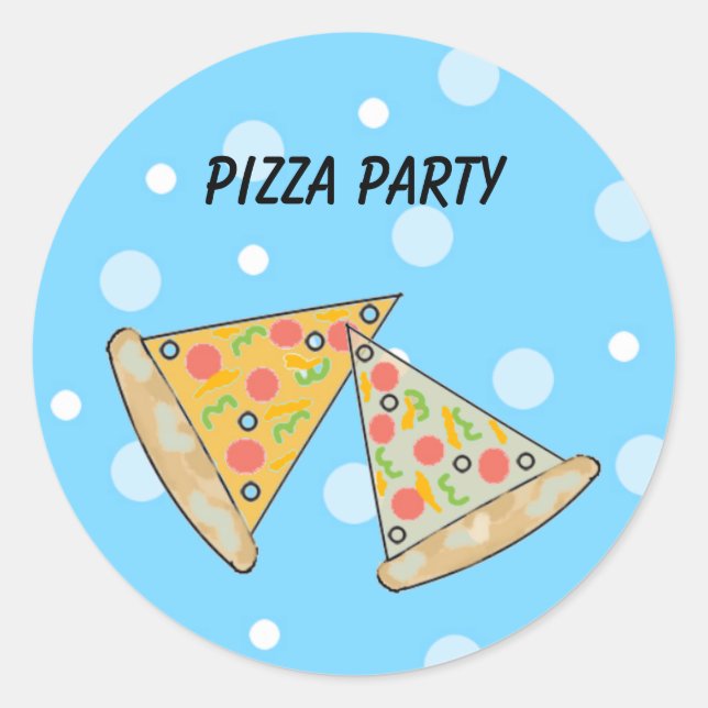 Pizza Slices Pizza Party Classic Round Sticker (Front)