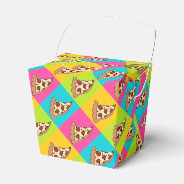 Pizza slices takeout container box (Front Side)