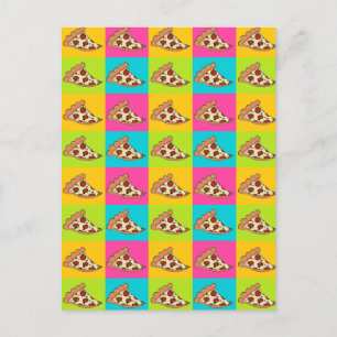 Pizza slices tiled design postcard
