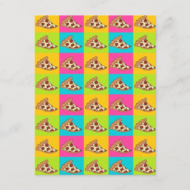 Pizza slices tiled design postcard (Front)