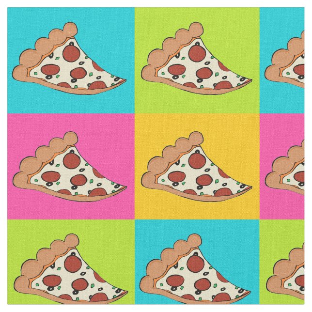 Pizza slices tiled fabric (Close Up)