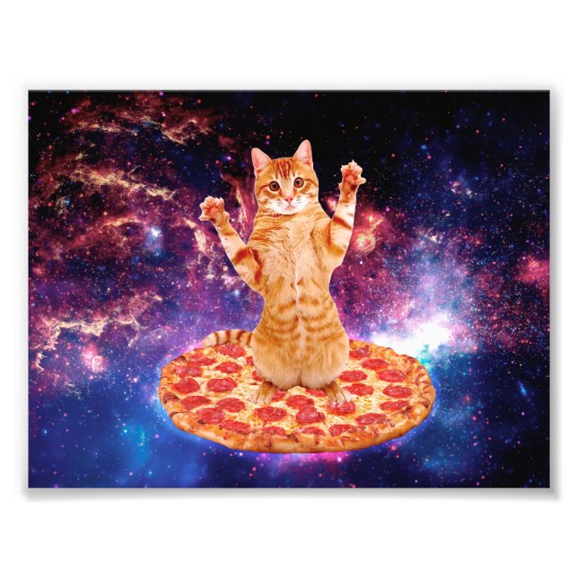 Pizza space cat photo print (Front)