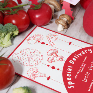 Pizza Special Delivery Baby Shower Invitation