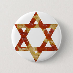 pizza star of david 6 cm round badge