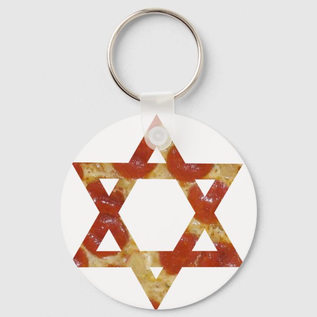 pizza star of david key ring (Front)